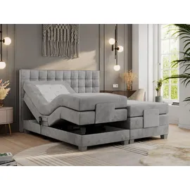 MKS Boxspringbett 200 x 200 cm H3 Hellgrau