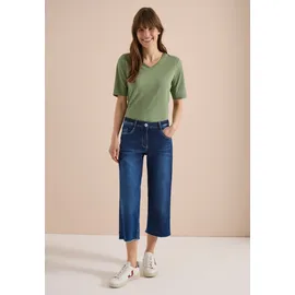 Cecil 3/4 Wide Leg Jeans, im Loose Fit - blau