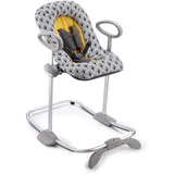 BÉABA - Up & Down III - Babywippe - Wippe für Babys und Kleinkinder - Höhenverstellbar - Schaukelfunktion und 4-fache Höhenverstellung - Ergonomisch und sicher - Yellow Palm Tree