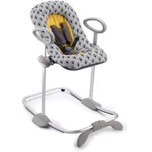 BÉABA - Up & Down III - Babywippe - Wippe für Babys und Kleinkinder - Höhenverstellbar - Schaukelfunktion und 4-fache Höhenverstellung - Ergonomisch und sicher - Yellow Palm Tree