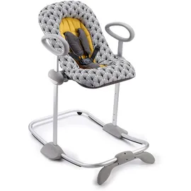 BÉABA - Up & Down III - Babywippe - Wippe für Babys und Kleinkinder - Höhenverstellbar - Schaukelfunktion und 4-fache Höhenverstellung - Ergonomisch und sicher - Yellow Palm Tree