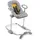 BÉABA - Up & Down III - Babywippe - Wippe für Babys und Kleinkinder - Höhenverstellbar - Schaukelfunktion und 4-fache Höhenverstellung - Ergonomisch und sicher - Yellow Palm Tree