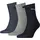 short crew Sportsocken 3er Pack Blau/Grau/Schwarz 47-49