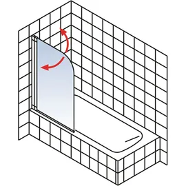 Schulte Badewannenaufsatz inkl. Klebe-System, 1-teilig, 70 x 130 cm