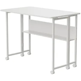 Maclean Brackets Maclean Klapptisch weiß fahrbar Platte 100x58cm max. 50kg MC-126 W - Weiß