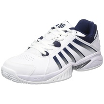 K-Swiss Herren Receiver V Tennisschuh, White/Peacoat/Silver, 41 EU Schmal