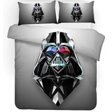 Fgolphd Star Wars Bettwäsche Mit Kissenbezug,Reversible Pattern 100% Mikrofaser, 3D-Digitaldruck Bettbezug Allgemein Für Kinder Und Erwachsene (135 x 200 cm,3)