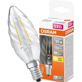 Osram LED Kerze gedreht E14/2,5 Watt/Energie F Glas