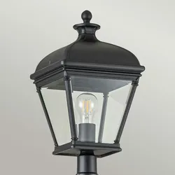 Licht-Erlebnisse Wegeleuchte CHELTENHAM Schwarz Transparent Aluminiumguss Glas LE117627