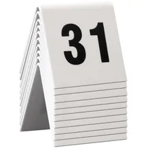 SecurIT® Securit Tischnummernset 31-40. Weißes Acryl mit schwarzer Schrift (10er Set)