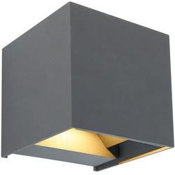 Außenwandleuchte anthrazit Fassadenleuchte LED Gartenleuchte Haustürlampe Aluminium, Lichtkegel verstellbar, 3W 290lm warmweiß, BxH 10x10 cm