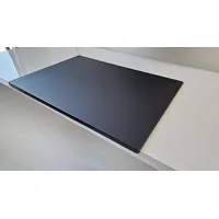 Gewinkelte Schreibtischunterlage mit Kantenschutz sanft lux Leder 70x47 Schwarz Grauer Naht