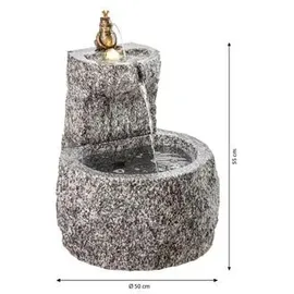Dehner Granit-Gartenbrunnen Froschkönig ca. Ø50/H55 cm, grau