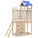 vidaXL Spielturm Braun 110,5 x 52,5 x 215 cm Massives Kiefernholz