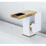Ymyny - Badezimmer-Wasserfall-Wasserhahn, LED-Wasserfall-Wasserhahn, Aufsatzwaschbecken-Wasserhahn, Waschbecken-Wasserhahn aus massivem Messing mumu