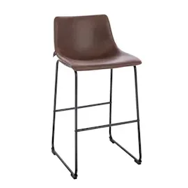 Svita JOHN 2-er Set Barhocker Barstuhl mit Rückenlehne Retro Kunst-Leder Braun