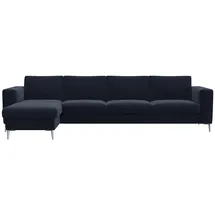 flexlux Ecksofa Fiore, super Sitzkomfort durch Kaltschaum im Sitz, L-Form, breite Armlehnen, Füße Alu blau