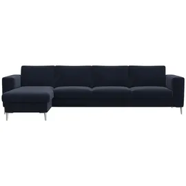 flexlux Ecksofa Fiore, super Sitzkomfort durch Kaltschaum im Sitz, L-Form, breite Armlehnen, Füße Alu blau