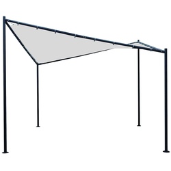 DEGAMO Sonnensegel Pavillon ORLANDO 3,5x3,5  Meter mit Plane PVC-bechichtet weiss
