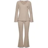 S.Oliver Damen Pyjama nougat meliert Gr.40/42