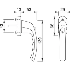 HOPPE Fenstergriff Tokyo 0710SV 901616 NAW 7/032 9999 90