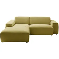 Pure Home Lifestyle Ecksofa, Gelb, Grün, Kunststoff, 3-Sitzer, Ottomane links, L-Form, 230x189 cm, Goldenes M, Oeko-Tex® Standard 100, DGM-Klimapakt, DGM-Emissionslabel, Typenauswahl, Lederauswahl, Stoffauswahl, seitenverkehrt erhältlich, Hocker Rücken echt, Wohnzimmer, Sofas & Couches, Wohnlandschaften, Ecksofas