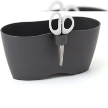 Prosperplast Kräutertopf anthrazit limes dublo mit Kräuterschere Blumentopf Pflanztopf