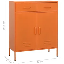vidaXL Lagerschrank Orange 80x35x101,5 cm Stahl