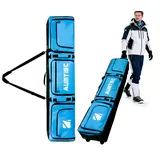 AUMTISC Snowboardtasche mit Rollen & Aufbewahrungstaschen, Gepolsterte Skitaschen verstellbare Länge (165-175 cm) und Verschließbarer Reißverschluss für Flugreisen