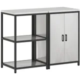 vidaXL Küchenlager-set Mit Regal Mit Speicher 2 Pcs Silber Edelstahl Vidaxl