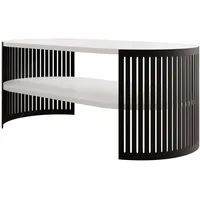 Mirjan24 Couchsitch, Schwarz, Weiß, Metall, Oval,Oval, 50x40x100 cm, Wohnzimmer,
