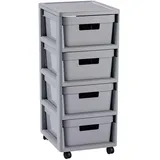 Curver Regal Infinity mit 4 x 10l Vier Schubladen