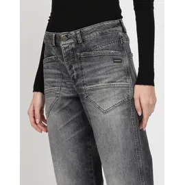 Gang Loose-fit-Jeans "94ROBERTA", Damen, Gr. 28, Normalgrößen, light anthra wash, 99% Baumwolle, 1% Elasthan, unifarben, relaxed fit lang, Jeans, mit aufgesetzten Taschen