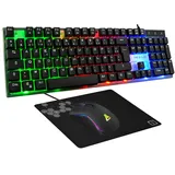 THE G-LAB Combo Da Gioco 3 In 1 - Tastiera Da Gioco Retroilluminata E Mouse Da Gioco + Tappetino Per Mouse - The G-Lab - Combo Yttrium