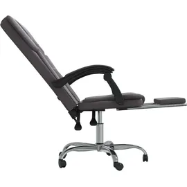 vidaXL Bürostuhl mit Liegefunktion Kunstleder Grau