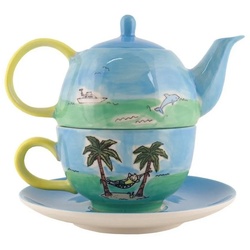 Mila Teekanne Mila Keramik Tee-Set Tea for One Reif für die Insel, 0,4 l, (Set) blau