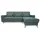 VitaliSpa Ecksofa York Webstoff blau