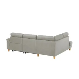 Max Schelling Eckcouch Mikrofaser 2-Sitzer Grau