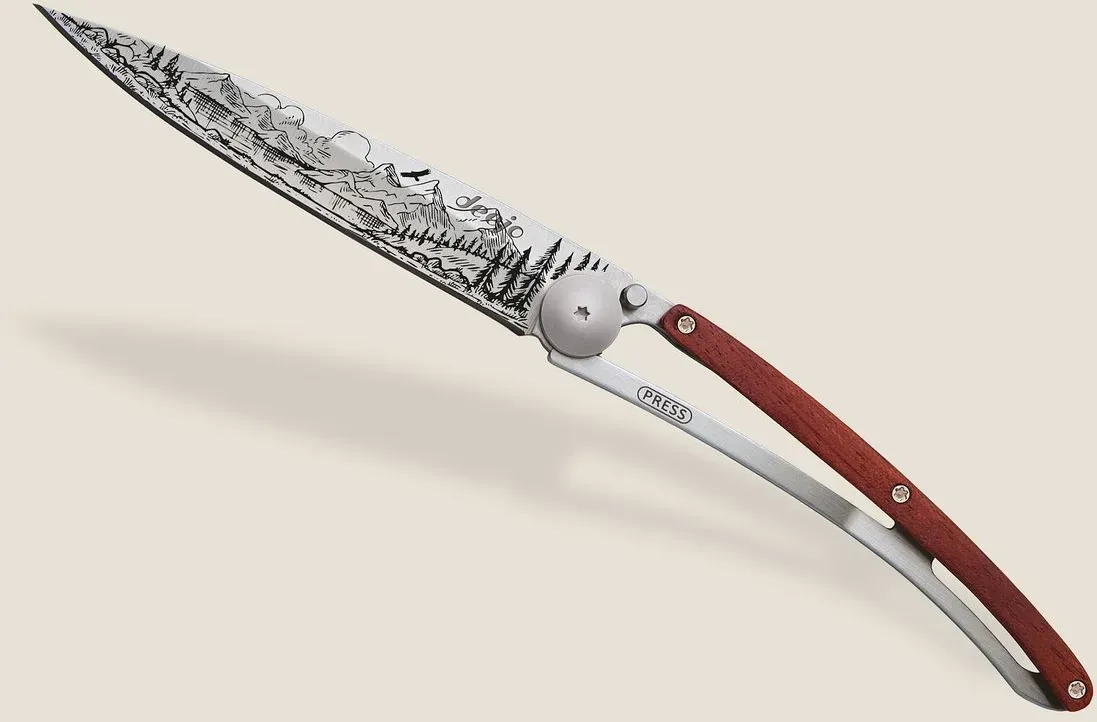 Deejo 37g Korallenholz Berg Taschenmesser - STK - braun