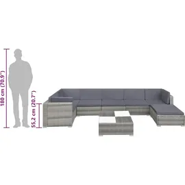 vidaXL Garten-Lounge-Set grau 42738