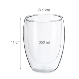 Relaxdays Latte Macchiato Glas 0,35 l 2 St.