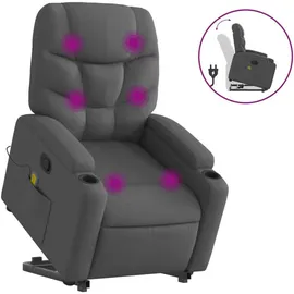 vidaXL Massagesessel mit Aufstehhilfe Stoff 146 x 78 x 0 cm Dunkelgrau