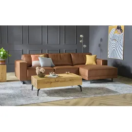 Soho Eckcouch Leder 3-Sitzer Braun