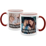 PhotoFancy® - Fototasse beidseitig Bedruckt - Personalisierte Tasse mit eigenen Fotos selbst gestalten - Rot