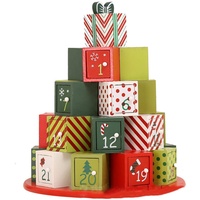 Weihnachts-Countdown-Kalender Holzkiste Papp-Adventskalender mit Geschenkschubladen Für Kinder Countdown bis Weihnachten Nachfüllbarer Holz-Adventskalender