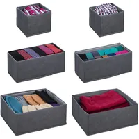 Relaxdays Schubladen Organizer, 6-teiliger Wäscheorganizer für Kleiderschrank, Schublade uvm.,