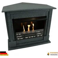 Gelkamin Ethanolkamin Kaminofen Eckkamin Rafael Premium Royal - Granit Dunkel