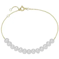Luigi Merano Armband mit Süßwasser Perlen, Gold 585 weiß