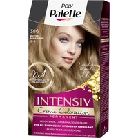 SCHWARZKOPF POLY PALETTE Intensiv Creme Coloration, Haarfarbe 386/8-5 Mattes Beigeblond, 3er Pack (3 x 128 ml)