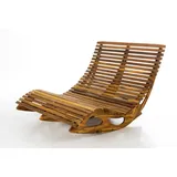 Ergonomische Doppelschwungliege XXL Saunaliege aus Akazienholz, ca. 150 x 120 x 66/95 cm